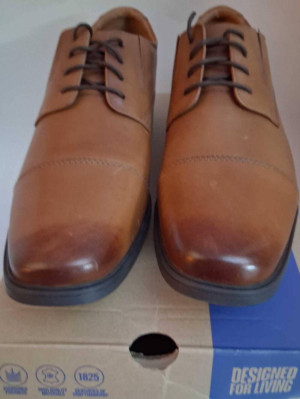 NEW MENS SIZE 14 SHOES CLARKS Tan Leather Tilden Cap New In Box